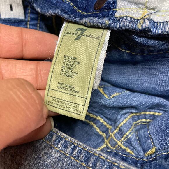 7 for all mankind kids denim jean shorts overalls - Picture 6 of 8